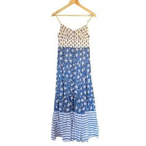 J. Crew Blue and White Floral Maxi Dress